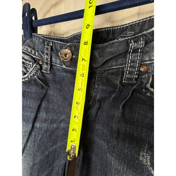 SILVER Jeans Women’s Boot Cut - Labeled 29x35 - Faded Distressed Dark Wash Denim - Picture 7 of 10